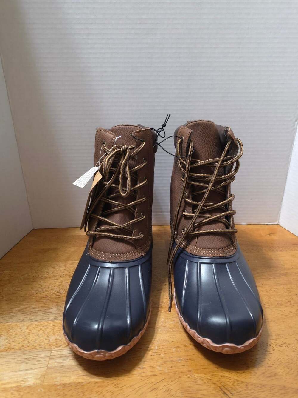 Weatherproof Vintage Men's Adam II Duck Boots Tan Navy Size 8M